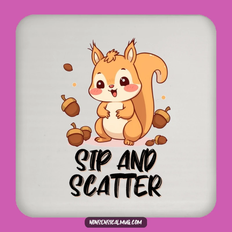 Funny Squirrel Juggling Coaster: Happy Nutty Acrobat Drink Mat, Essential Funny Gift!