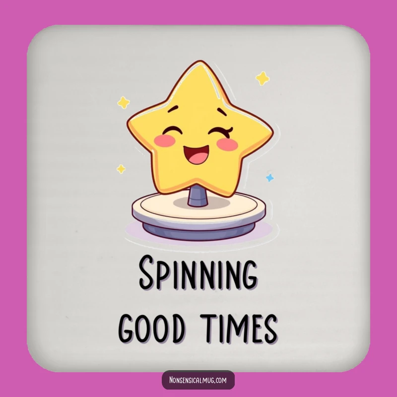 Funny Winking Star Coaster: Cheerful Character's Spin for Table Protection Gift