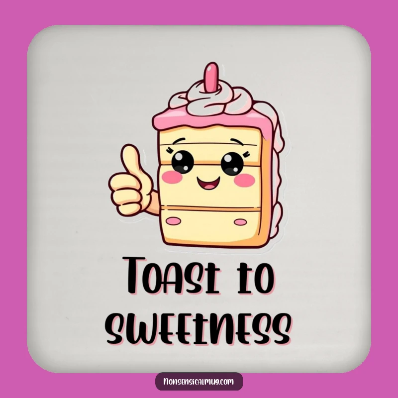 Funny Cake Slice Coaster - Protect Surfaces with Giddy Dessert Style