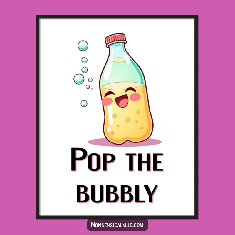 Funny Giggling Soda Bottle Poster: Brighten Your Walls with Fizzy Art