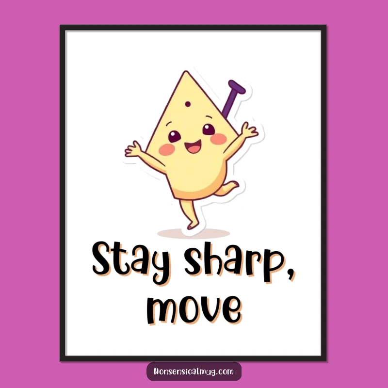 Funny Triangle Cartwheel Poster: Joyful Art, Geometric Energy, Unique Decor Gift