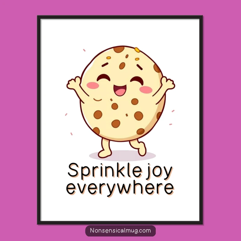 Funny Cookie Dance Poster - Sweet Sprinkle Wall Art Gift
