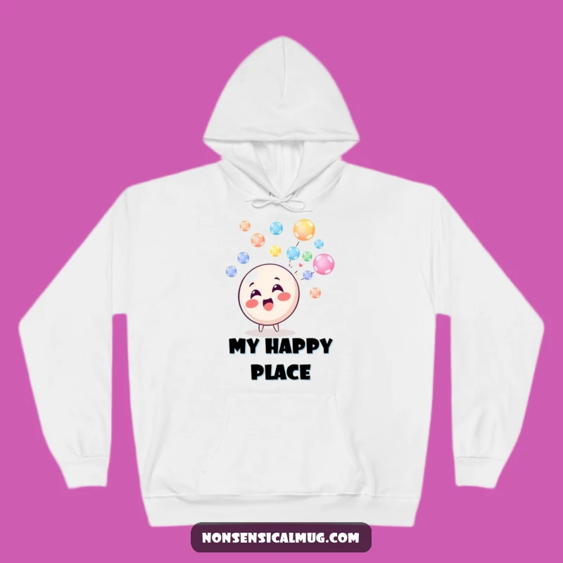 Funny Bubble Blowing Circle Character Hoodie - Cozy Comfort and Cheerful Style