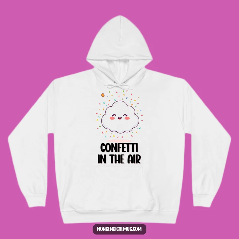 Funny Happy Cloud Confetti Hoodie: Cozy Celebration, The Ultimate Funny Gift!