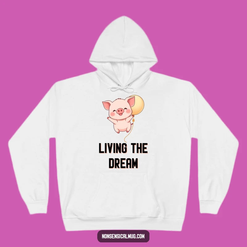 Funny Kawaii Piglet Balloon Hoodie - Cozy Flying Pig Sweatshirt, Ideal Funny Gift for Comfort