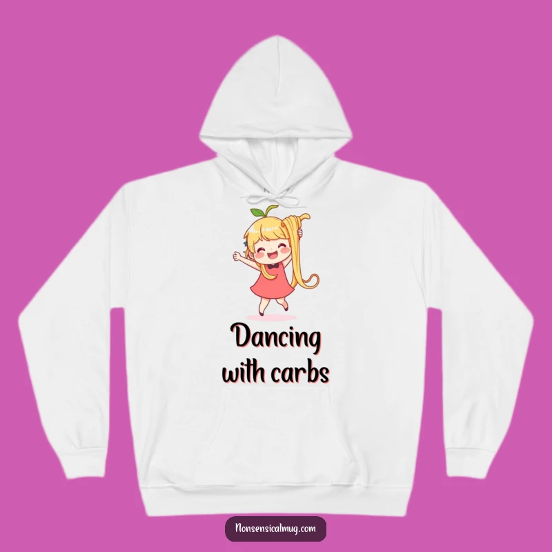 Funny Noodle Dance Hoodie: Delighted Character, Cozy & Comical