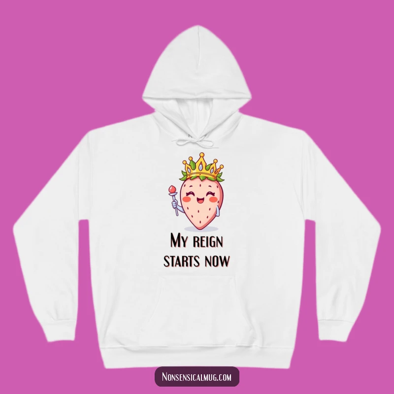 Funny Royal Strawberry Crown Hoodie - Cozy and Hilarious Sweetness