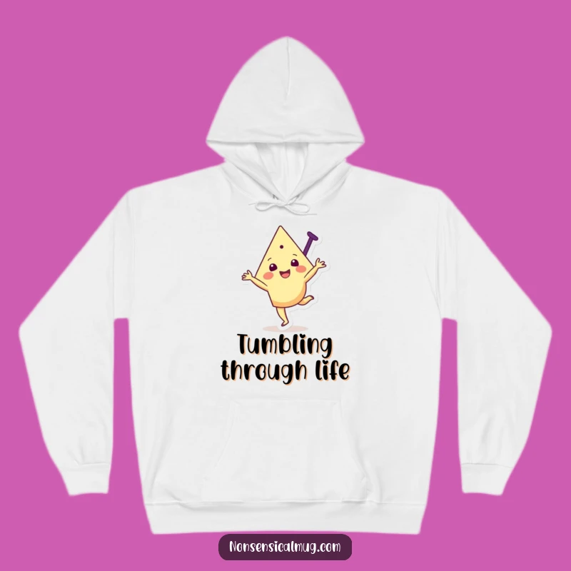 Funny Triangle Cartwheel Hoodie: Cozy Joyful Character, Active Comfort, Ideal Gift