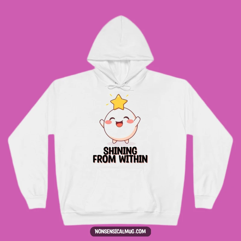 Funny Star Bouncing Round Character Hoodie - Cozy Cosmic Cheer
