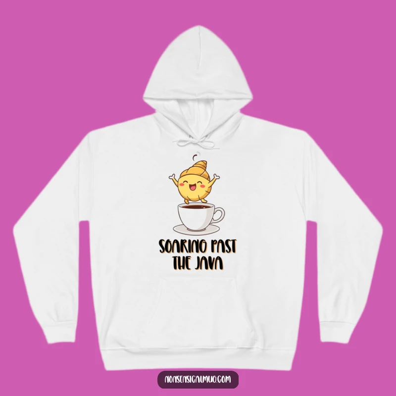 Cozy Funny Croissant Hoodie: Joyful Pastry Coffee Lover Warm Funny Gift