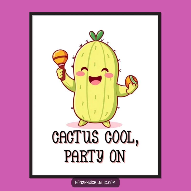 Free Printable Wall Art: Cactus Fiesta Dance Digital Download for Festive Decor!