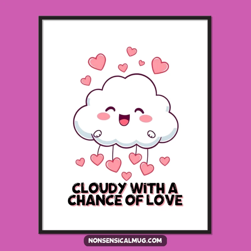 Free Printable Wall Art: Cloud Raining Hearts Whimsy Downloadable Decor