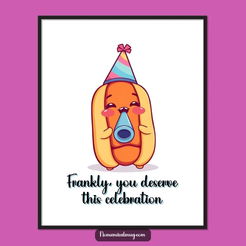 Free Printable Wall Art: Festive Hot Dog Party Vibe, Fun & Cheerful Decor