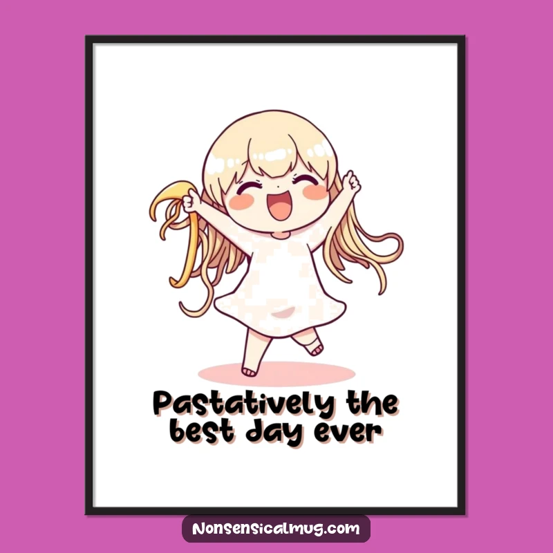 Funny Free Printable Wall Art: Dancing Noodle Character Quirky Downloadable Decor