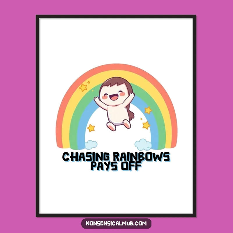 Funny Free Printable Wall Art: Laughing Rainbow Slider - Quirky Downloadable Decor, Print at Home