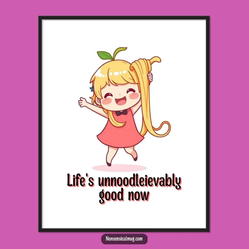 Funny Free Printable Wall Art: Noodle Dance Character Humorous Decor