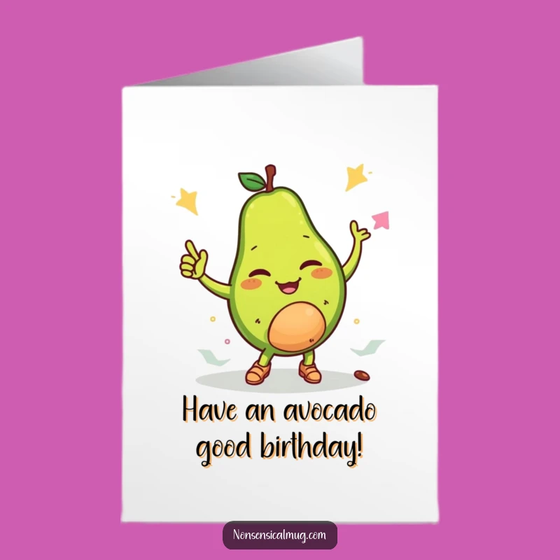 Free Printable Birthday Card: Funny Avocado Breakdance Downloadable Gift for Cool Celebrations