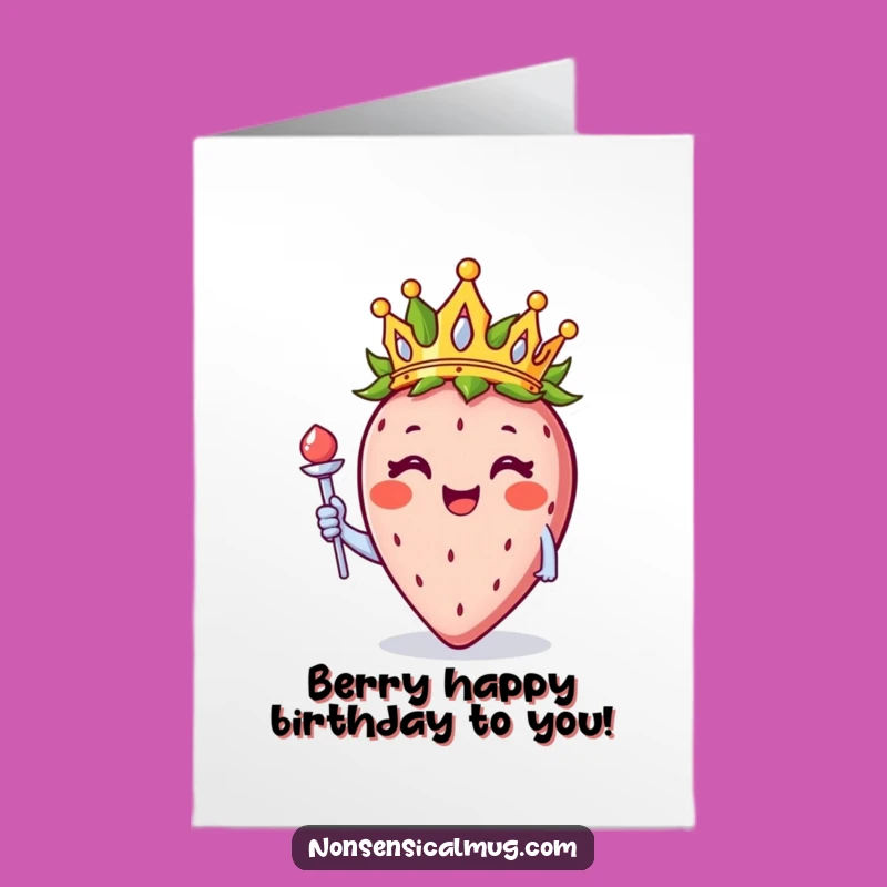 Free Printable Birthday Card: Royal Strawberry King for a Fruity Celebration!