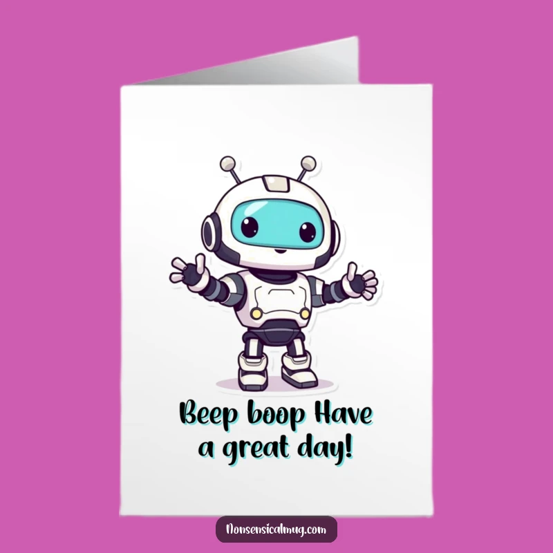 Free Printable Robot Bop Birthday Card: Funny Downloadable Gift for Tech Lovers