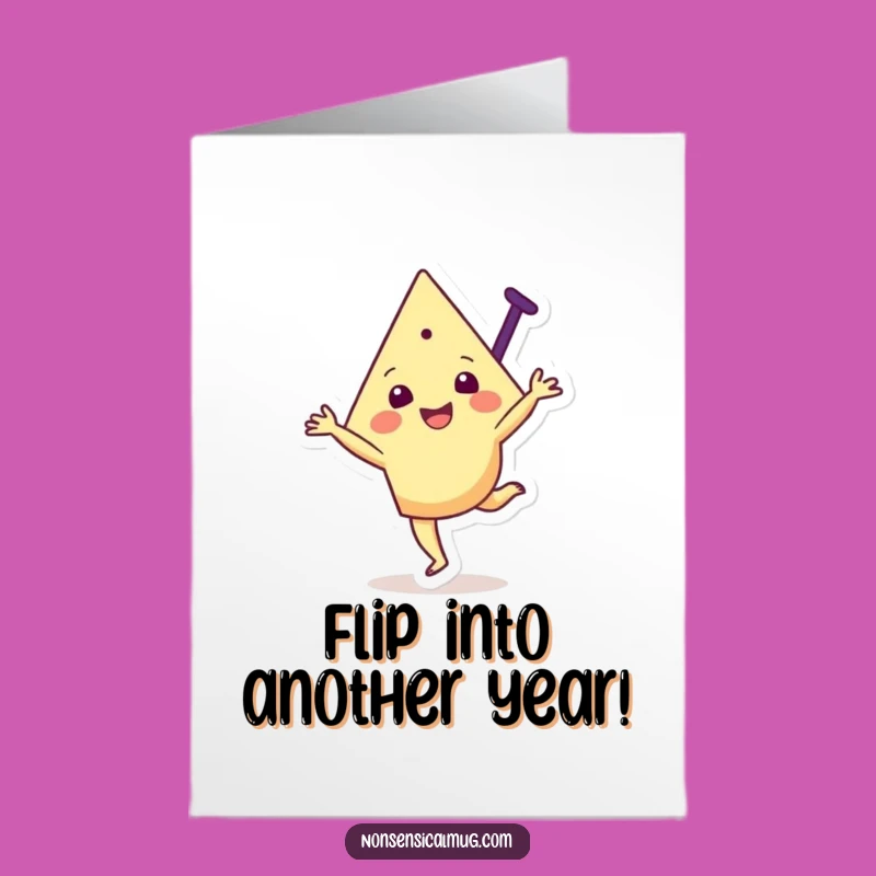 Free Printable Triangle Cartwheel Birthday Card: Energetic & Funny Downloadable Gift