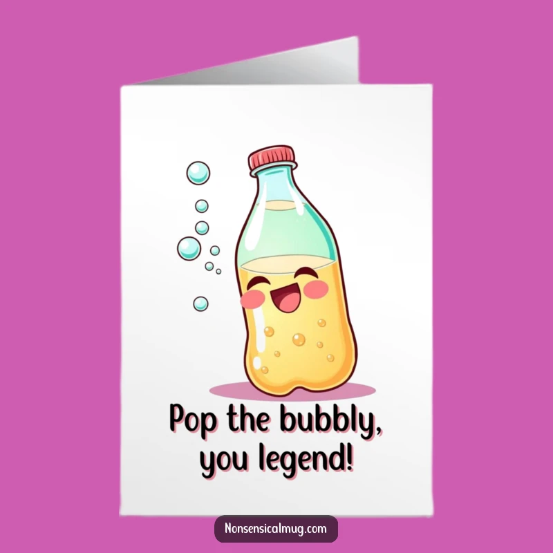 Giggling Soda Bottle Free Printable Birthday Card, Funny Downloadable Gift for Soda Lovers