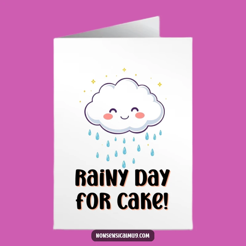 Free Printable Cloud Birthday Card: Cute & Funny Downloadable Gift for Rainy Day Laughs