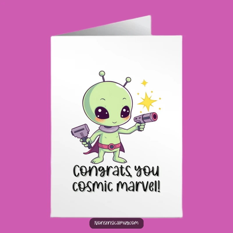 Free Printable Kawaii Alien Congratulation Card - Stellar Downloadable Gift for Any Occasion