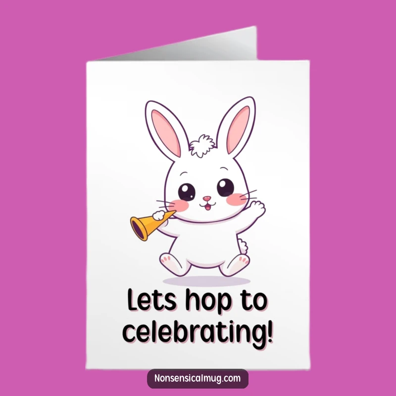 Free Printable Congrats Card: Kawaii Bunny Celebrates Achievements