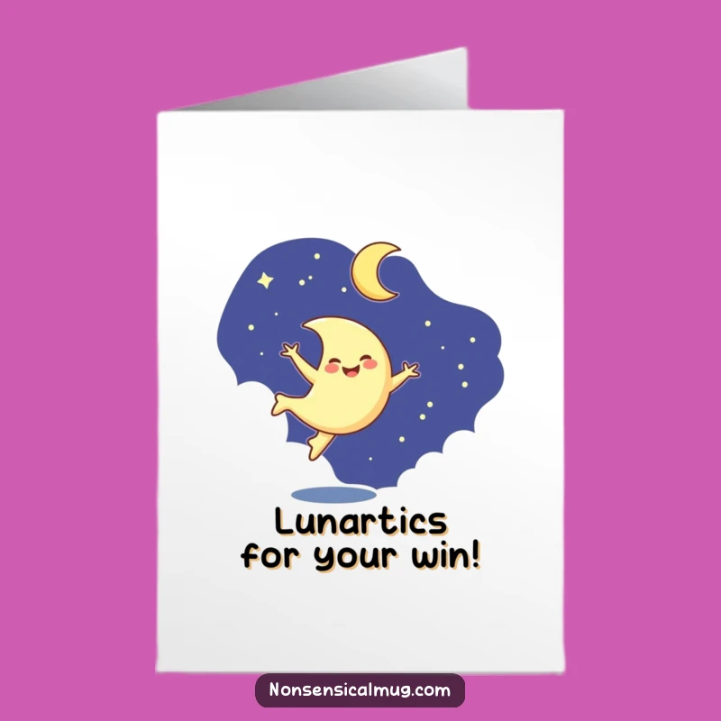 Free Printable Congratulations Card: Moon Cartwheel Celebration Downloadable Gift