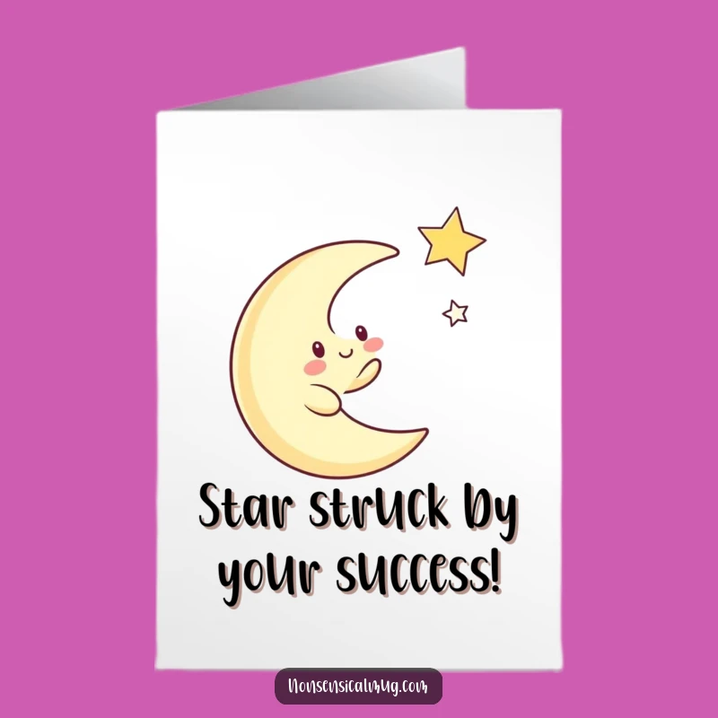 Free Printable Moon & Star Congrats Card: Funny Downloadable Gift for Stellar Achievements
