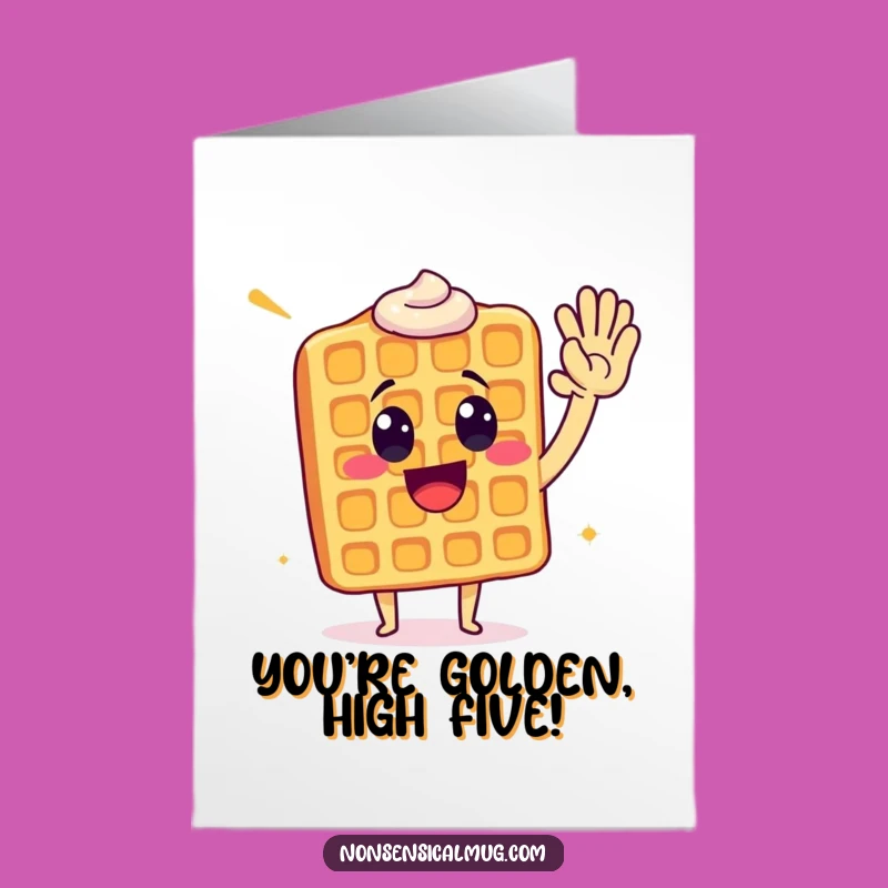 High Five Waffle Free Printable Congrats Card, Awesome Downloadable Gift for Success