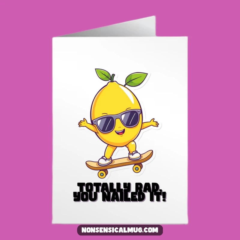 Skater Lemon Free Printable Congrats Card, Awesome Downloadable Gift for Wins