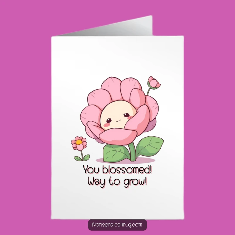 Free Printable Congrats Card: Curious Blob Flower Funny Downloadable Celebration!