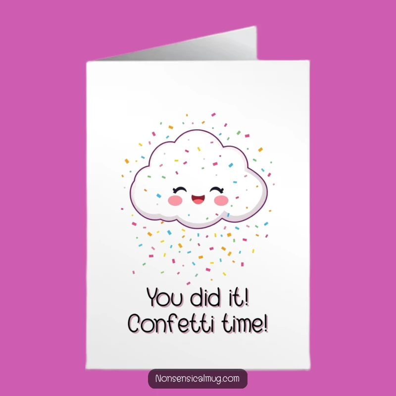 Free Printable Congratulations Card: Cheerful Confetti Cloud Funny Downloadable Gift