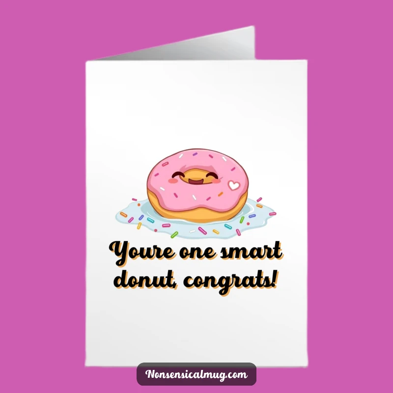 Free Printable Congratulations Card: Giggling Donut Float Downloadable for Sweet Success