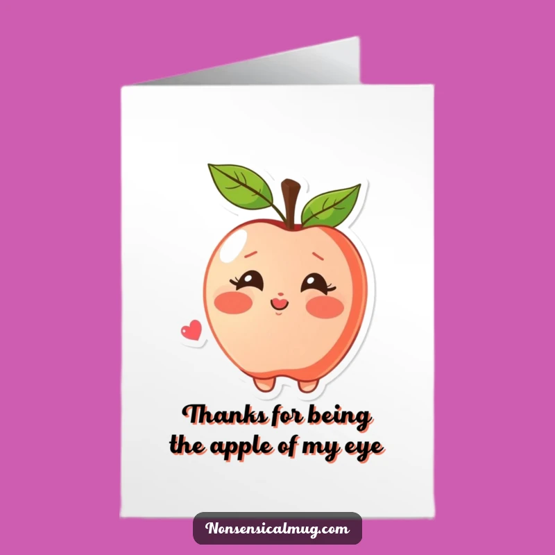 Free Printable Apple Thank You Card: Kiss Blowing Sweet Gratitude