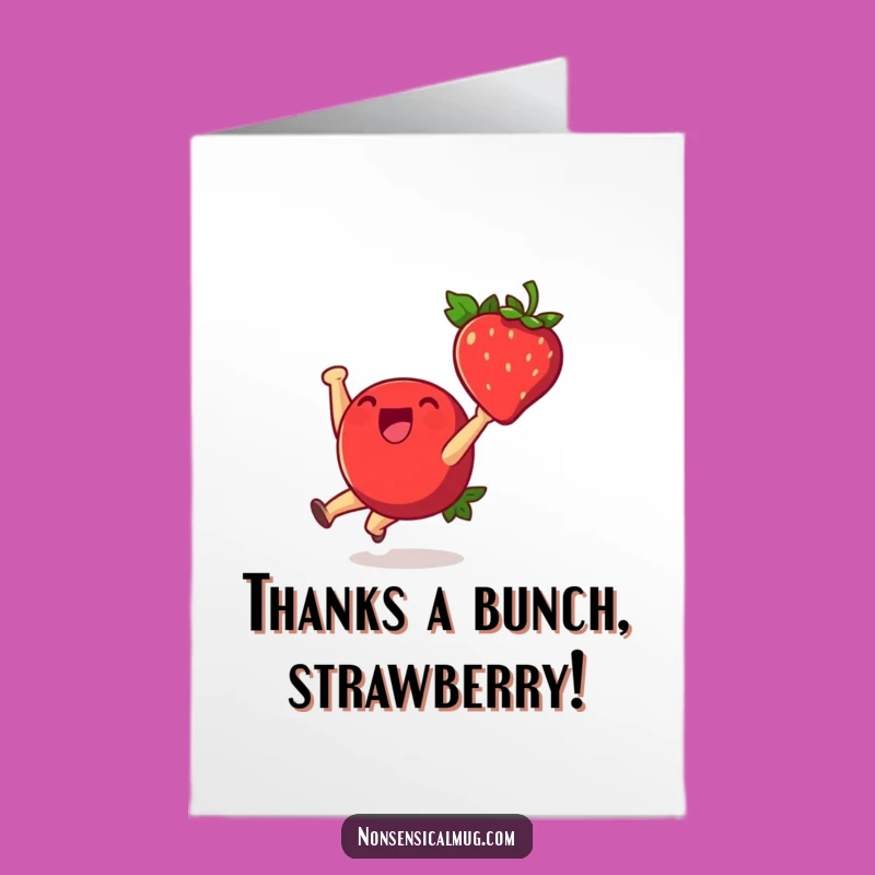 Free Printable Thank You Card: Cheerful Strawberry Cartwheel Downloadable, Grateful for Any Occasion