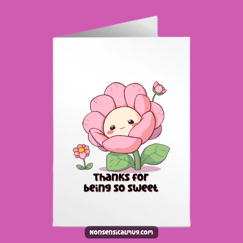 Free Printable Thank You Card: Curious Blob Flower Funny Downloadable Gratitude