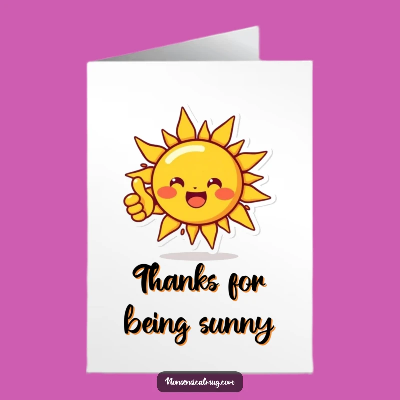 Free Printable Thank You Card: Sunny Thumbs Up Downloadable Gift