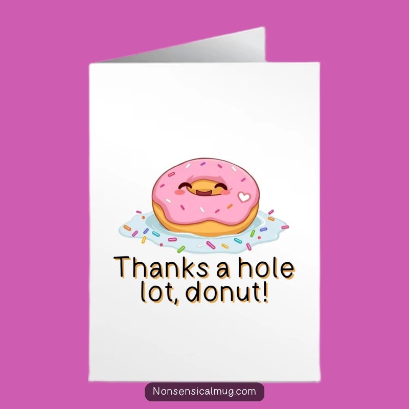 Free Printable Thank You Card: Giggling Donut Float Downloadable, Thanks with a Sprinkle of Joy