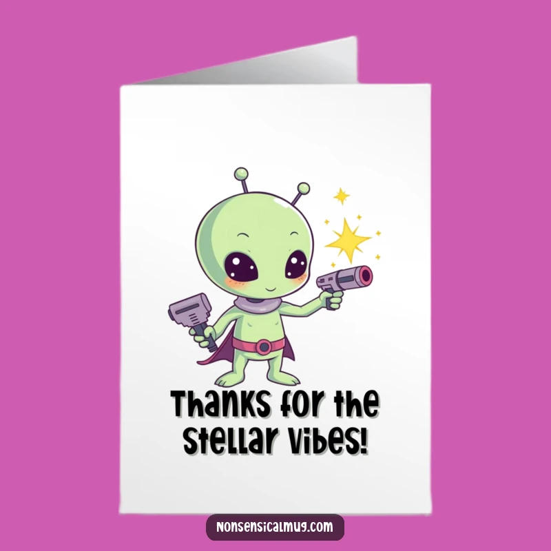 Free Printable Kawaii Alien Thank You Card - Unique Downloadable Gift of Gratitude