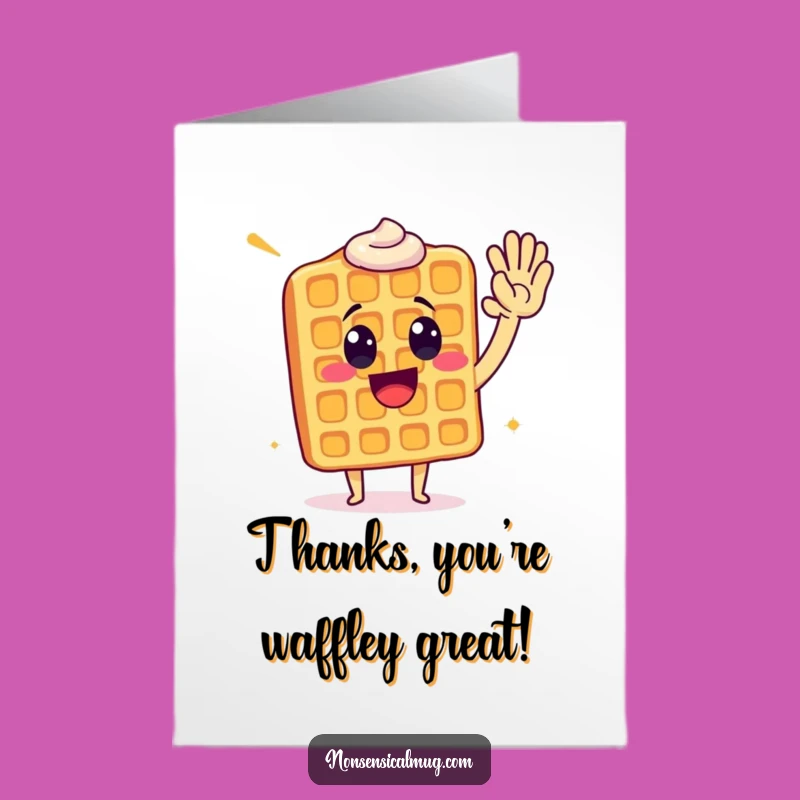 High Five Waffle Free Printable Thank You Card, Grateful Downloadable Gift of Thanks