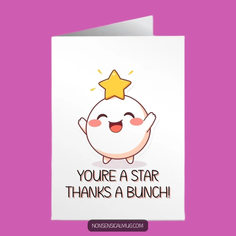 Free Printable Star Bouncer Thank You Card: Funny Downloadable for Stellar Appreciation
