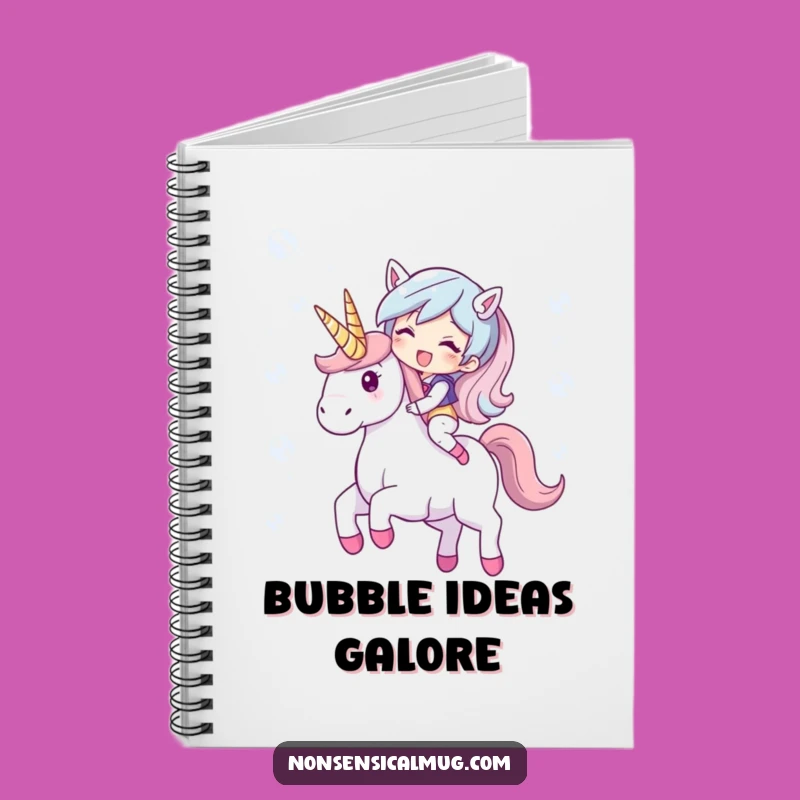 Funny Bubble Unicorn Notebook: Giggling Character, Jot Down Magical Ideas