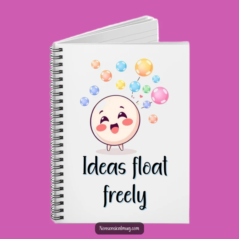 Funny Bubble Blowing Circle Character Notebook - Jot Down Ideas with Delight