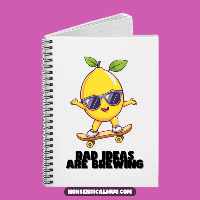 Funny Lemon Skater Notebook: Skate Through Your Notes with Style