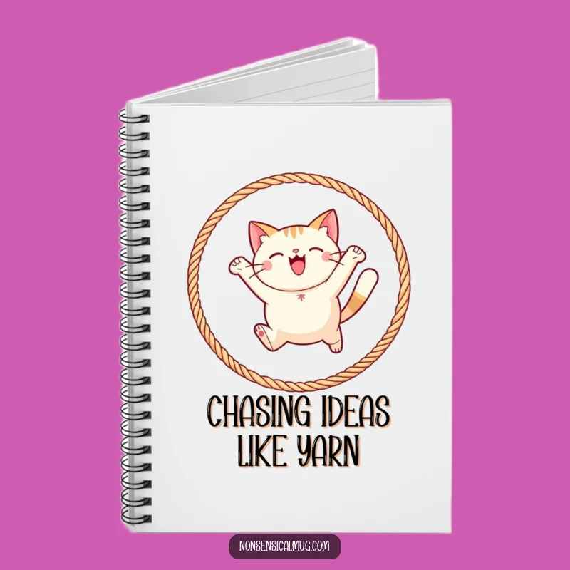 Funny Round Cat Yarn Hoop Notebook: Jot Down Playful Ideas!