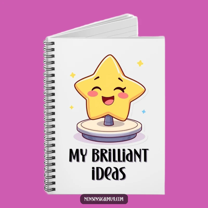 Funny Winking Star Notebook: Cheerful Character's Spin for Note-Taking Fun Gift