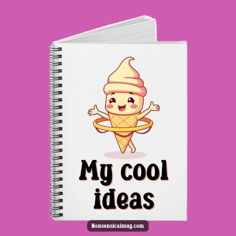 Ice Cream Cone Funny Hula Hoop Notebook - Journal Cool Ideas Gift