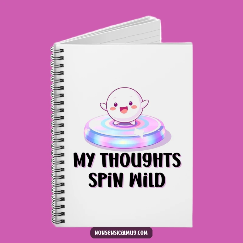 Funny Spinning Sphere Character Notebook - Capture Ideas with Dynamic Flair